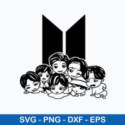 dorable tinytan bts members under the logo svh, bts, star kpop svg, png dxf eps file