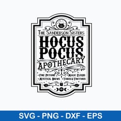hocus pocus apothecary svg, hocus pocus svg, haloween svg, png dxf eps file