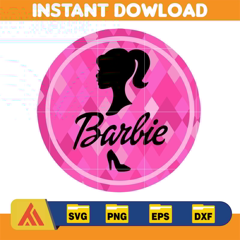 Barbi Logo, Barb Svg, Princess Silhouette, Girl Svg, Sticker Clipart, Svg Files, Instant Download (47).jpg