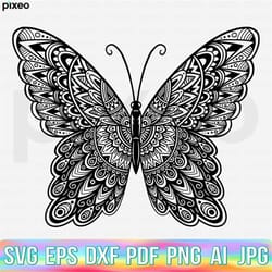 butterfly svg, butterfly mandala svg, butterfly clipart, mandala svg, butterfly cricut, butterfly vector, butterfly cut