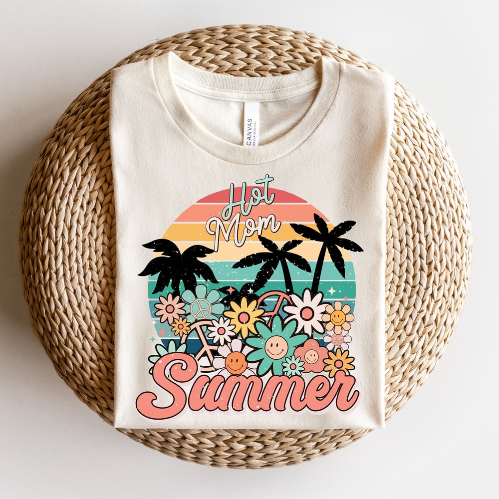 Hot Mom Summer Png, Summer Png Designs, Retro Png, Sublimation or Printable, Mom Png, Summer T Shirt Png Design - 1.jpg