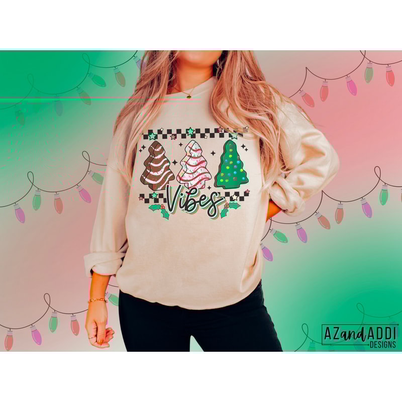 Little Debbie Christmas tree cake png, retro Christmas png, Christmas sublimation, Christmas vibes, checkered Christmas png, tis the season - 5.jpg