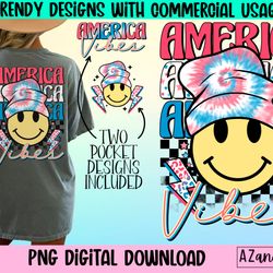 Retro 4th of July smiley png for sublimation, America vibes