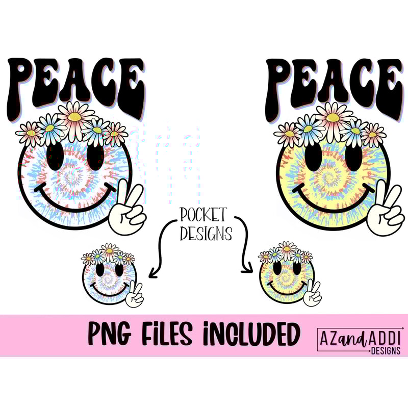 Retro tie dye smiley face png, smiley face sublimation design, peace sign smiley face, hippie smiley face, retro groovy, digital download - 2.jpg