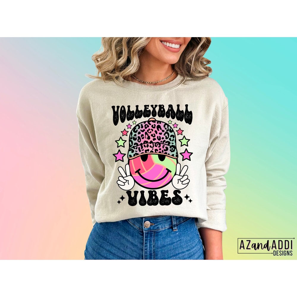 Retro volleyball png, volleyball vibes png, retro volleyball sublimation design, volleyball smiley face, volleyball mom png, digital trendy - 2.jpg