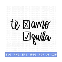 te amo tequila svg, te amo or tequila check box svg, tequila svg, te amo svg, spanish svg, funny quote, cut file cricut,