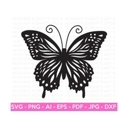 butterfly svg, butterfly silhouette, monarch butterfly svg, butterfly clipart, cricut cut file, silhouette