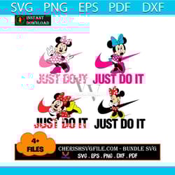 disney minnie mouse just do it bundle svg, 4 files minnie mouse just do it svg
