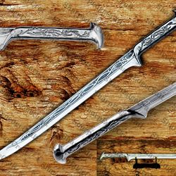 thranduil sword the hobbit from lord rings replica sword lot leather sheath elvenking long sword fantasy engraved costum