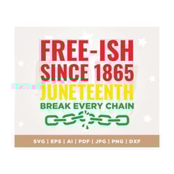 juneteenth free-ish since 1865, break every chain svg, african american, cricut, png, svg, sublimation, digital download