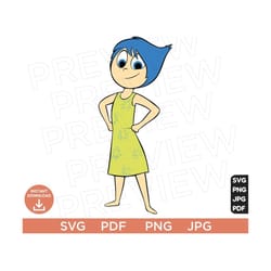 inside out svg , joy svg , disneyland ears clipart layered by color svg clipart svg, cut file cricut, silhouette, cricut