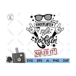 graduation svg kindergarten grad svg kindergarten rockstar svg print decal cut file cricut silhouete instan download vec