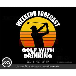 funny golfer svg weekend forecast - golf svg, golfing svg, golfer svg, golf clipart, golf ball svg