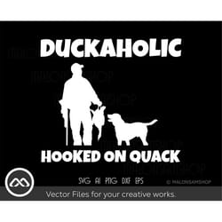 funny duck hunting svg duckaholic - duck svg, hunting clipart, hunting svg, deer hunting svg, easter svg, hunt svg for l