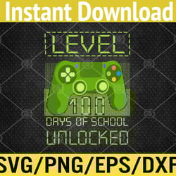 video gamer student 100th day 100 days of school teacher svg, eps, png, dxf, digital download