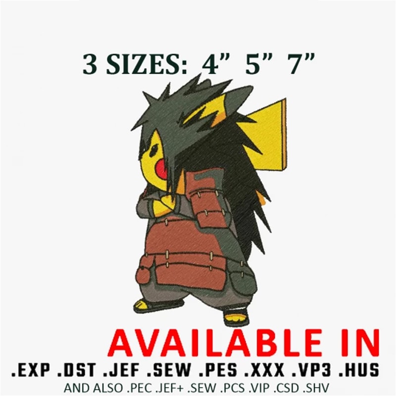 Pikatchu Ninja Embroidery Design