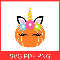 pumpkin unicorn svg | unicorn halloween pumpkin svg | girl halloween unicorn svg| unicorn halloween design svg