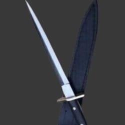 handmade d2 steel dagger hunting knives with leather sheath