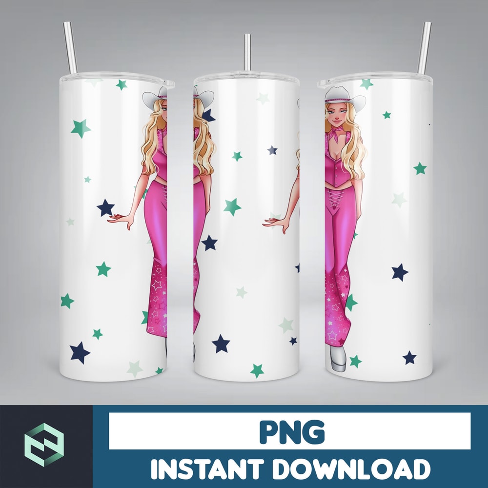 Barbie Tumbler, Barbie Tumbler PNG, Barbie Sublimation Wraps, Digital Download (31).jpg