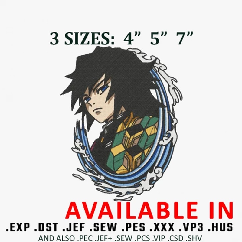 Tomioka giyu Embroidery Design