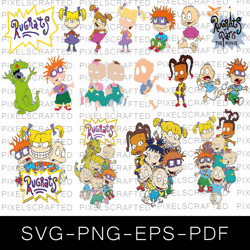 rugrats svg bundle, rugrats cut file, rugrats clipart, 90s cartoon svg, nickelodeon cartoon bundle