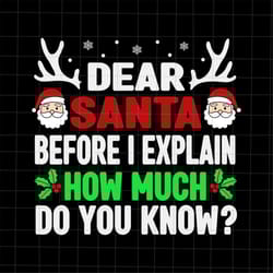 dear santa before i explain how much do you know svg, funny santa quote svg, dear santa svg, santa christmas svg