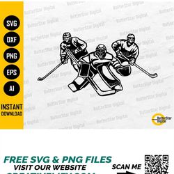 Ice Hockey Team SVG | Sports T-Shirt Stencil Vinyl Illustration Graphics | Cricut Cut File Silhouette Clip Art Vector Di