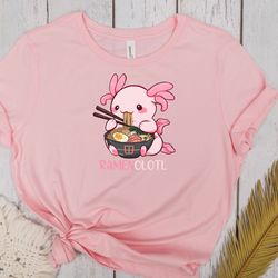 Axolotl Ramen Shirt, Axolotl Lover Gift, Cute Japanese Kawaii Anime Shirt, Mexican Salamander, Gift For Her, Best Friend