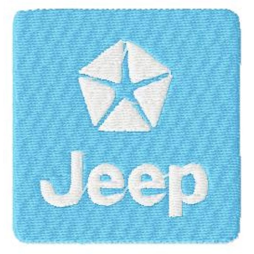 Jeep blue logo embroidery design