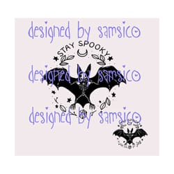 bat stay spooky scary svg, bat skeleton svg, stay spooky svg happy halloween svg png
