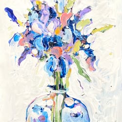 flowers painting acrylic painting irises painting flowers bouquet painting floral painting australian flowers painting