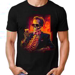 skeleton lounge mens graphic tee premium short sleeve halloween shirt