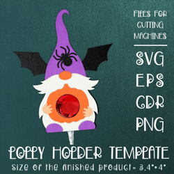 halloween gnome | lollipop holder | paper craft template svg
