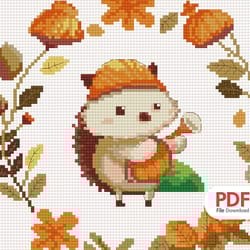 anp229_hedgehog_cross stitch pattern pdf,cross stitch chart,counted cross stitch pattern,instant pdf download