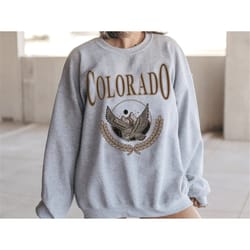 colorado crewneck, vintage colorado graphic sweatshirt mountain, boho trendy oversized crewneck, preppy aesthetic colleg