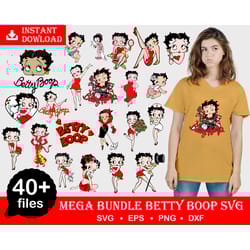 40 betty boop svg bundle,betty boop layered,svg, easy cut,tshirt print betty boop png,cricut cut file,silhouette,cut fil
