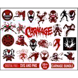 50 carnage, carnage svg, dark carnage, dark carnage svg, bundle venom, venom svg, chibi venom, venom, spiderman, spiderm