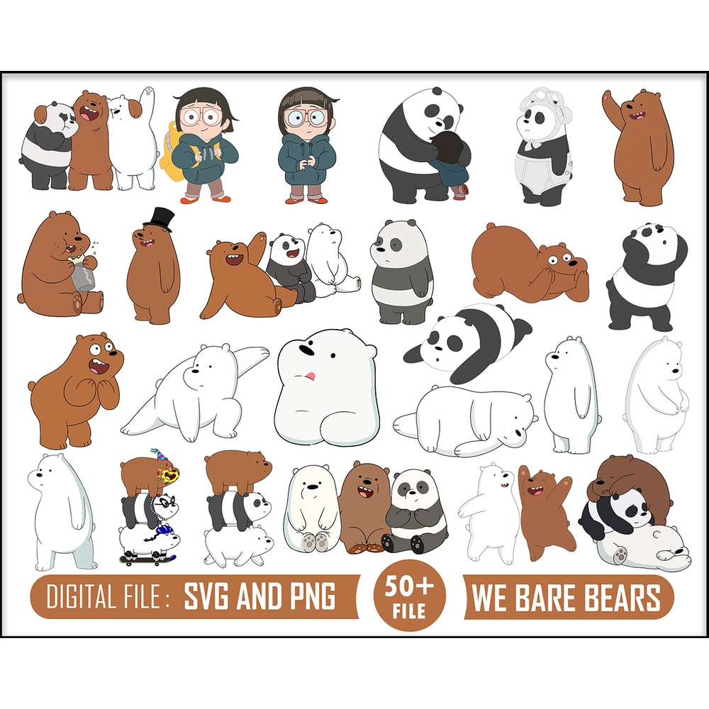 50 We Bare Bears Svg Bundle, Animal Svg, Animal Lovers Svg,Cartoon svg Digital Download.jpg