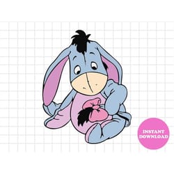 baby eeyore svg layered item, clipart, cricut, digital vector cut file, svg, png, dxf, eps, files