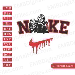 jason horror character halloween nike embroidery