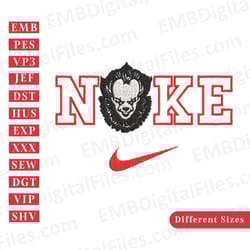 penny wise horror character halloween nike embroidery