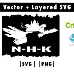 nhk svg and png files for cricut machine , anime svg , manga svg , goku svg