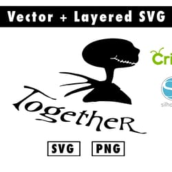 together svg and png files for cricut machine , anime svg , manga svg , goku svg