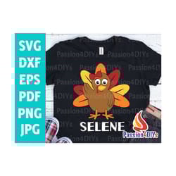 girl turkey svg, thanksgiving svg, cool turkey svg, autumn kids files, girls monogram svg, turkey shirt, girls clipart,