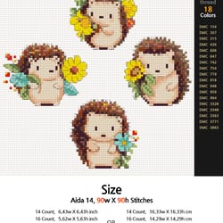 anp225_hedgehog_cross stitch pattern pdf,cross stitch chart,counted cross stitch pattern,instant pdf download