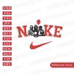 halloween horror characters nike embroidery design
