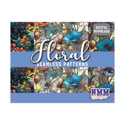 4 seamless floral papers, watercolor floral paper, seamless patterns, digital paper, scrapbook, flowers digital download