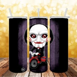 inflated halloween tumbler wrap png, 3d horror movies bubble tumbler wrap design, bubble 20 oz tumbler wrap, png file