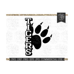 tigers svg sports team cut file for cricut, silhouette, cameo, commercial use cuttable, digital download png dxf eps jpg