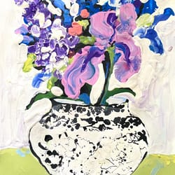 painting flowers bouquet painting iris flowers lilac flowers fauvism art matisse inspired australian flowers still life